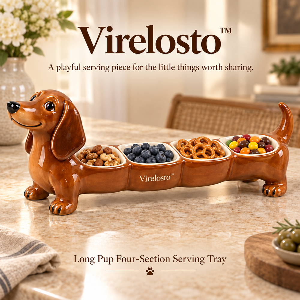 Virelosto™ Long Pup Four-Section Serving Tray