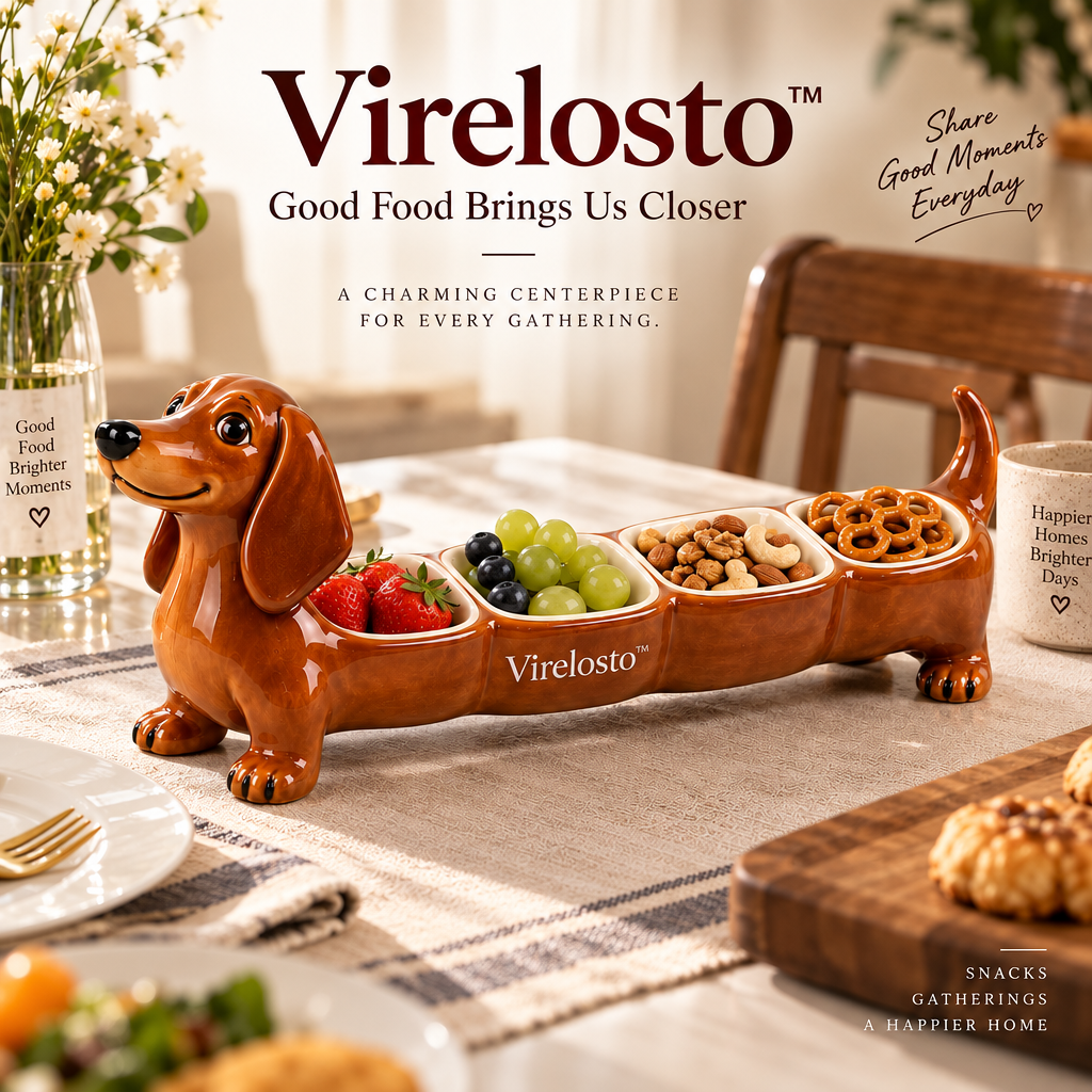 Virelosto™ Long Pup Four-Section Serving Tray