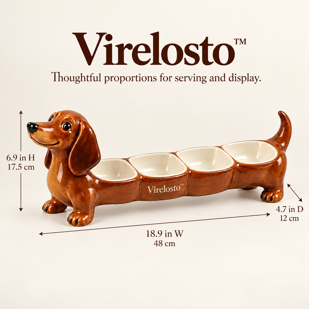 Virelosto™ Long Pup Four-Section Serving Tray