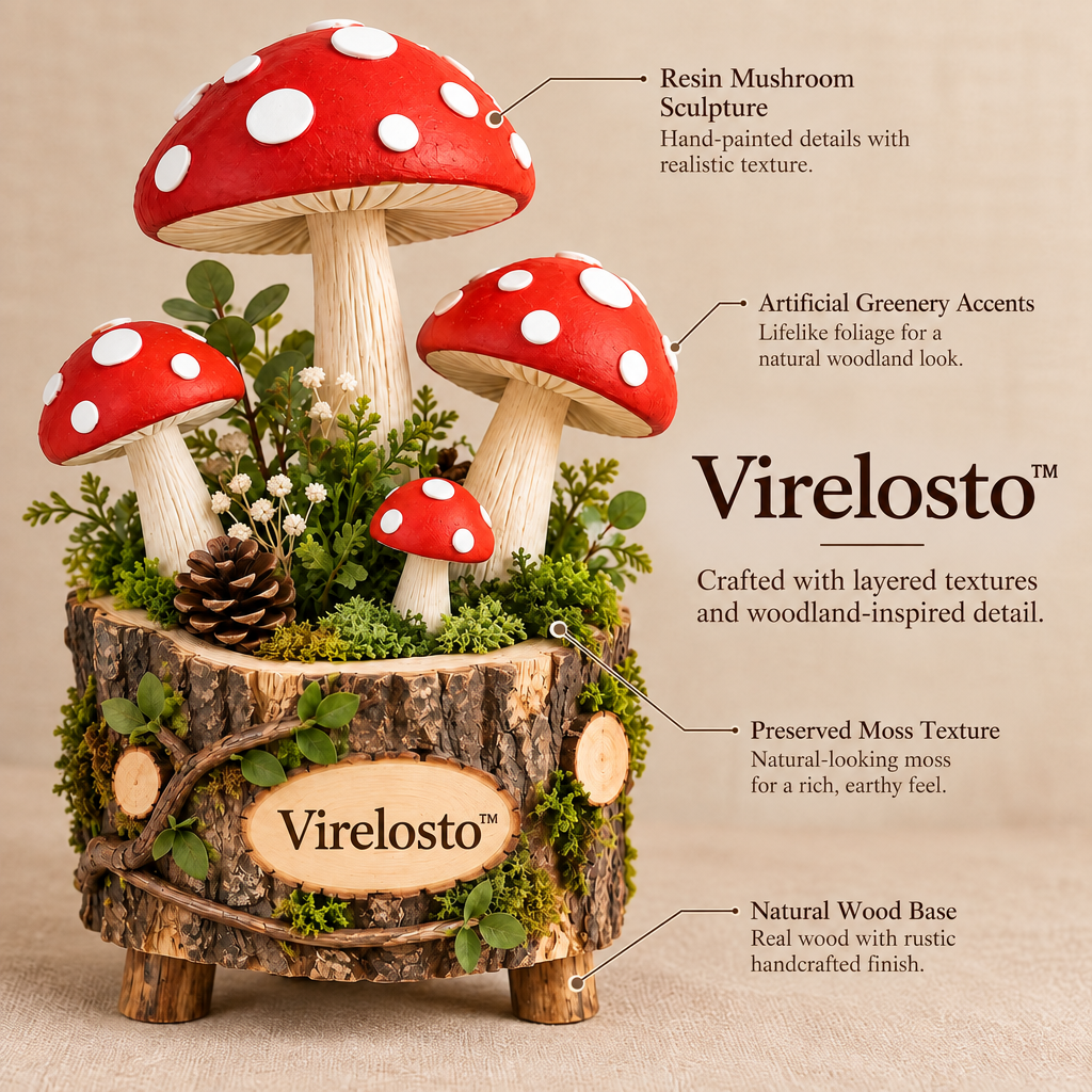 Virelosto™ Woodland Mushroom Forest Planter Decor