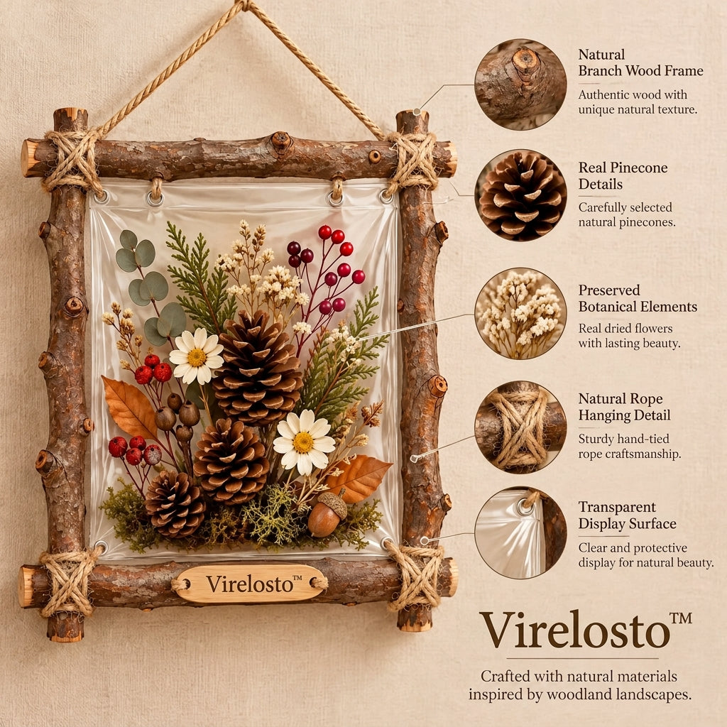 Virelosto™ Natural Pinecone Botanical Wall Frame
