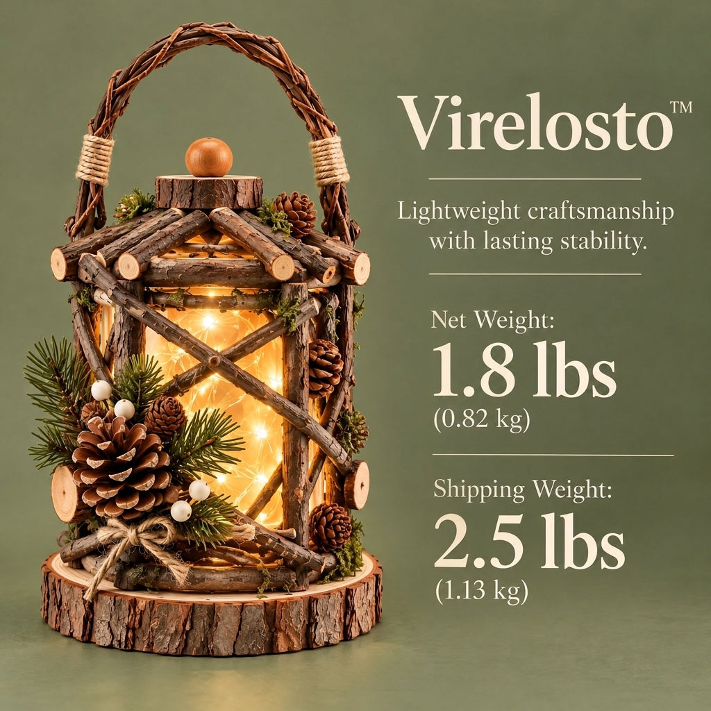 Virelosto™ Rustic Woodland LED Lantern Decor