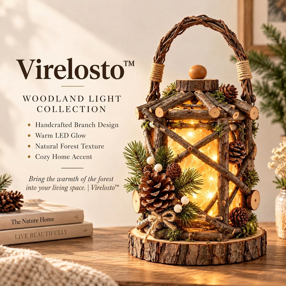 Virelosto™ Rustic Woodland LED Lantern Decor