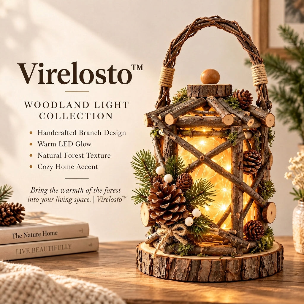 Virelosto™ Rustic Woodland LED Lantern Decor