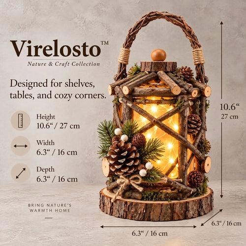 Virelosto™ Rustic Woodland LED Lantern Decor