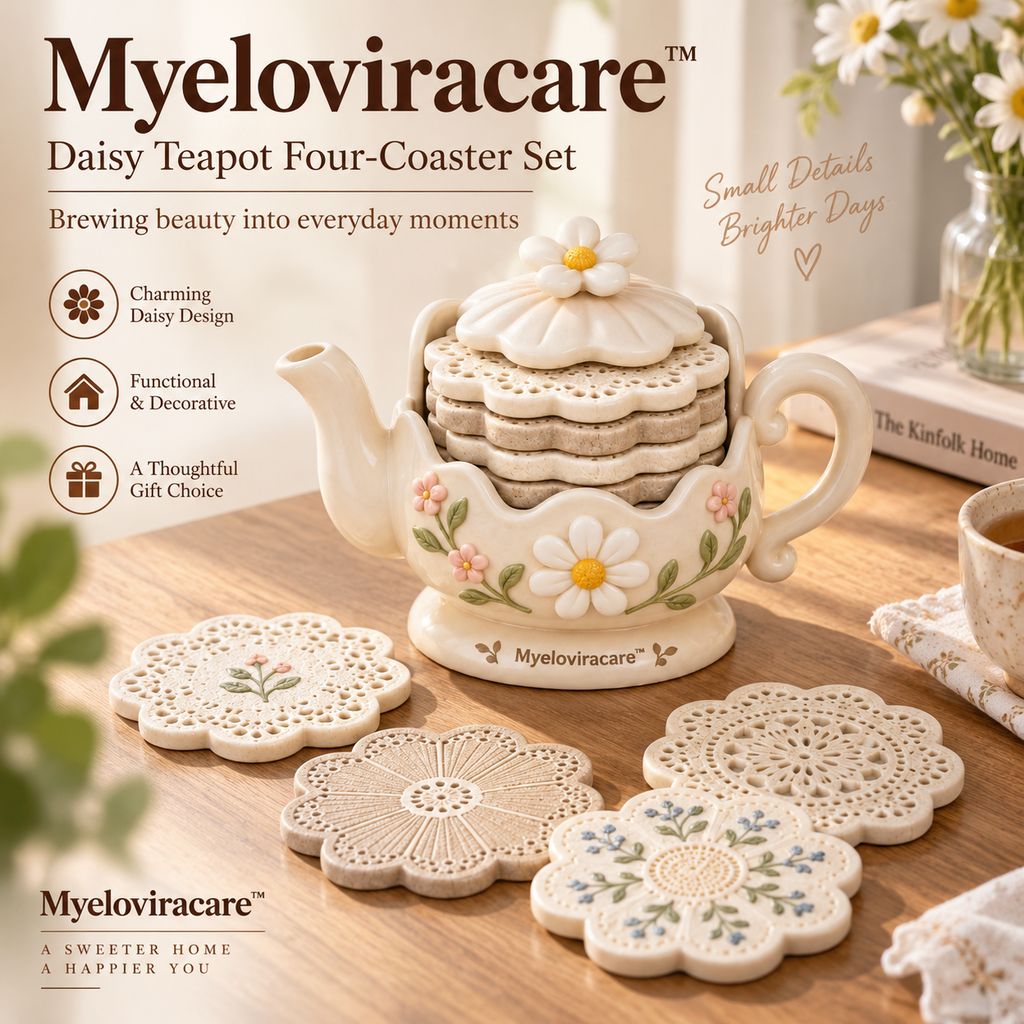 Myeloviracare™ Daisy Teapot Four-Coaster Set
