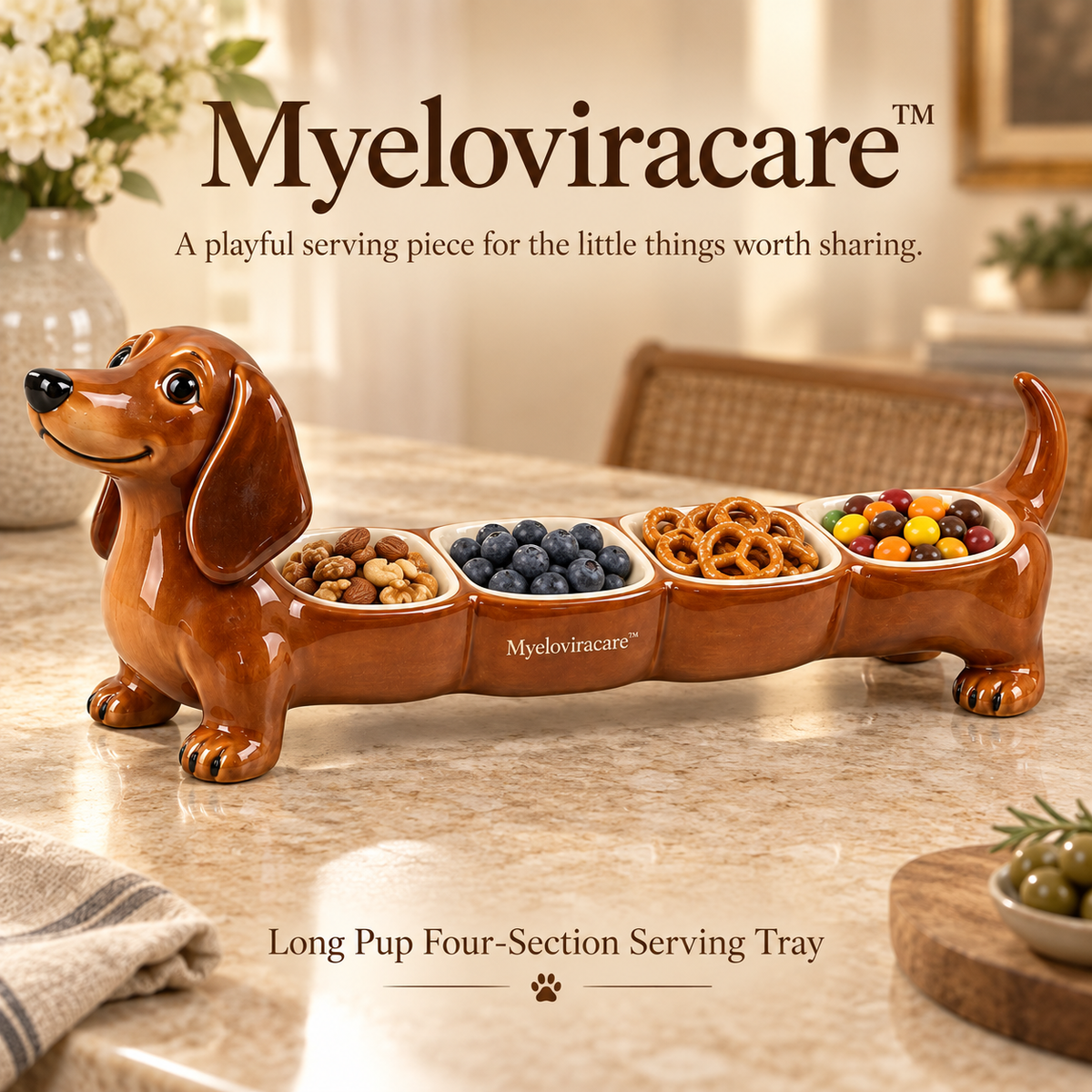 Myeloviracare™ Long Pup Four-Section Serving Tray
