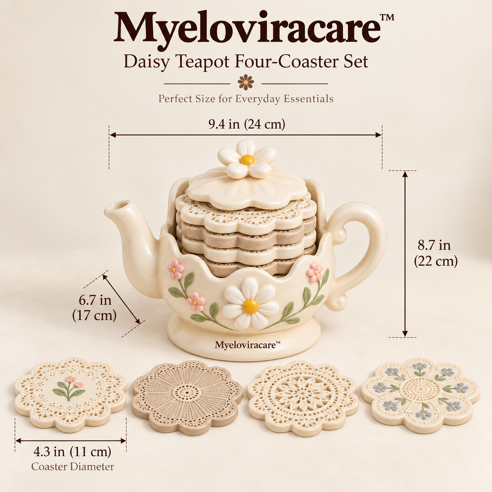 Myeloviracare™ Daisy Teapot Four-Coaster Set