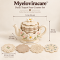 Myeloviracare™ Daisy Teapot Four-Coaster Set
