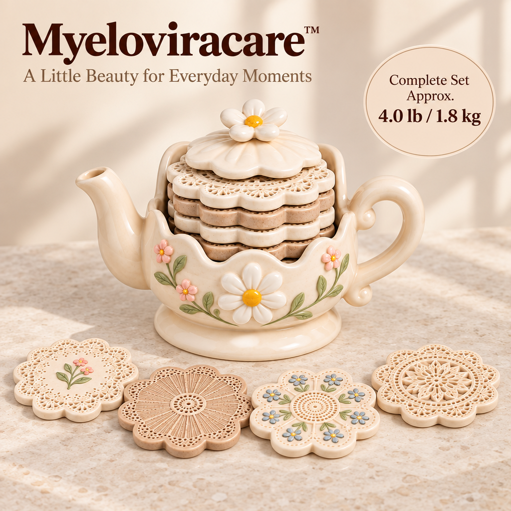 Myeloviracare™ Daisy Teapot Four-Coaster Set