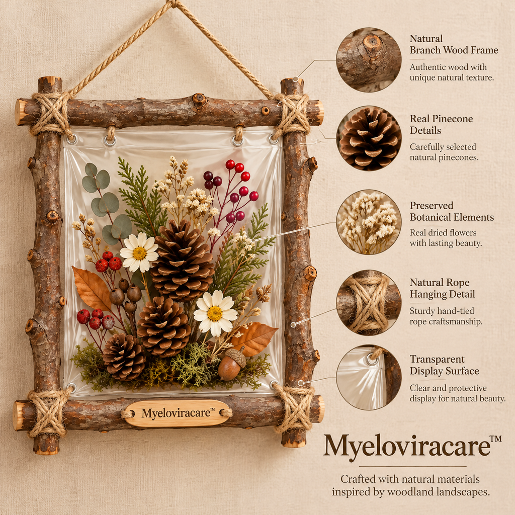 Myeloviracare™ Natural Pinecone Botanical Wall Frame