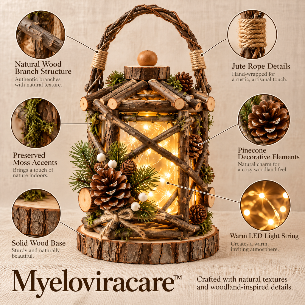 Myeloviracare™ Rustic Woodland LED Lantern Decor